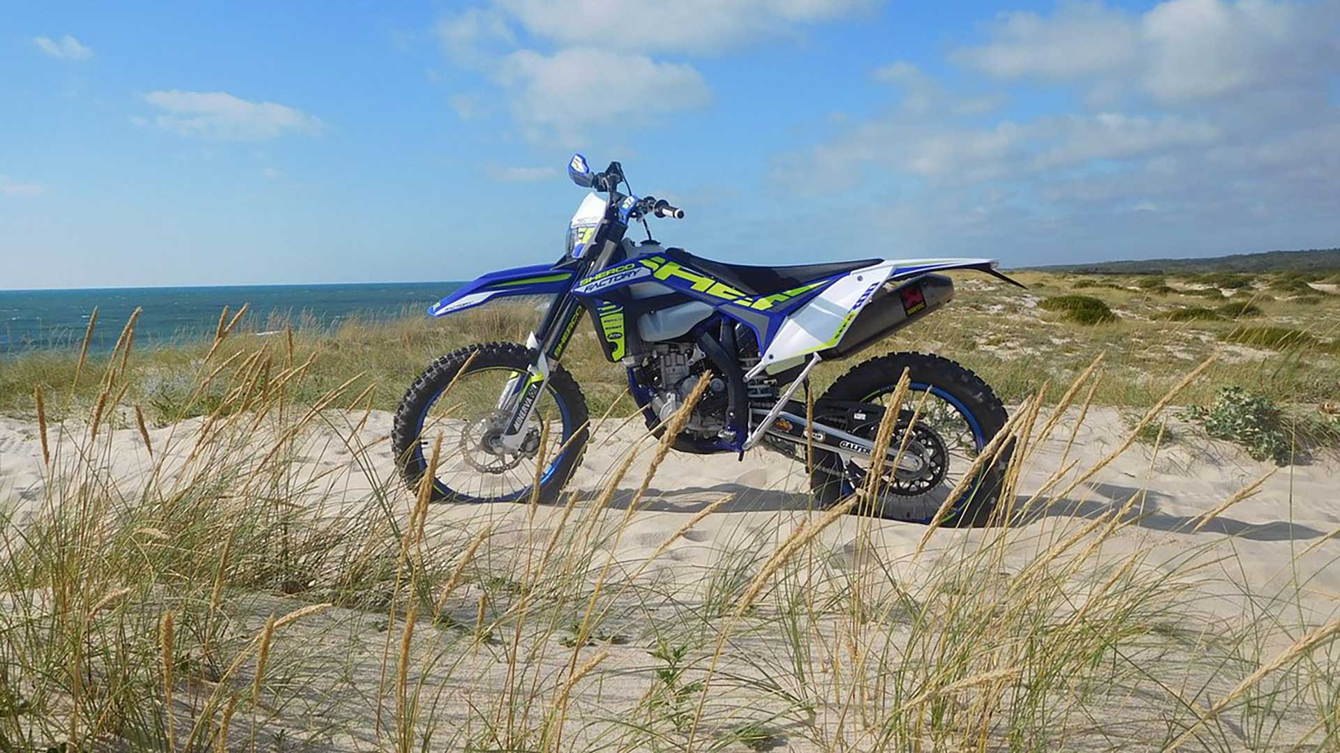 Dirt bike riders on an Intrepid Trails off-road motorcycle tour in Portugal